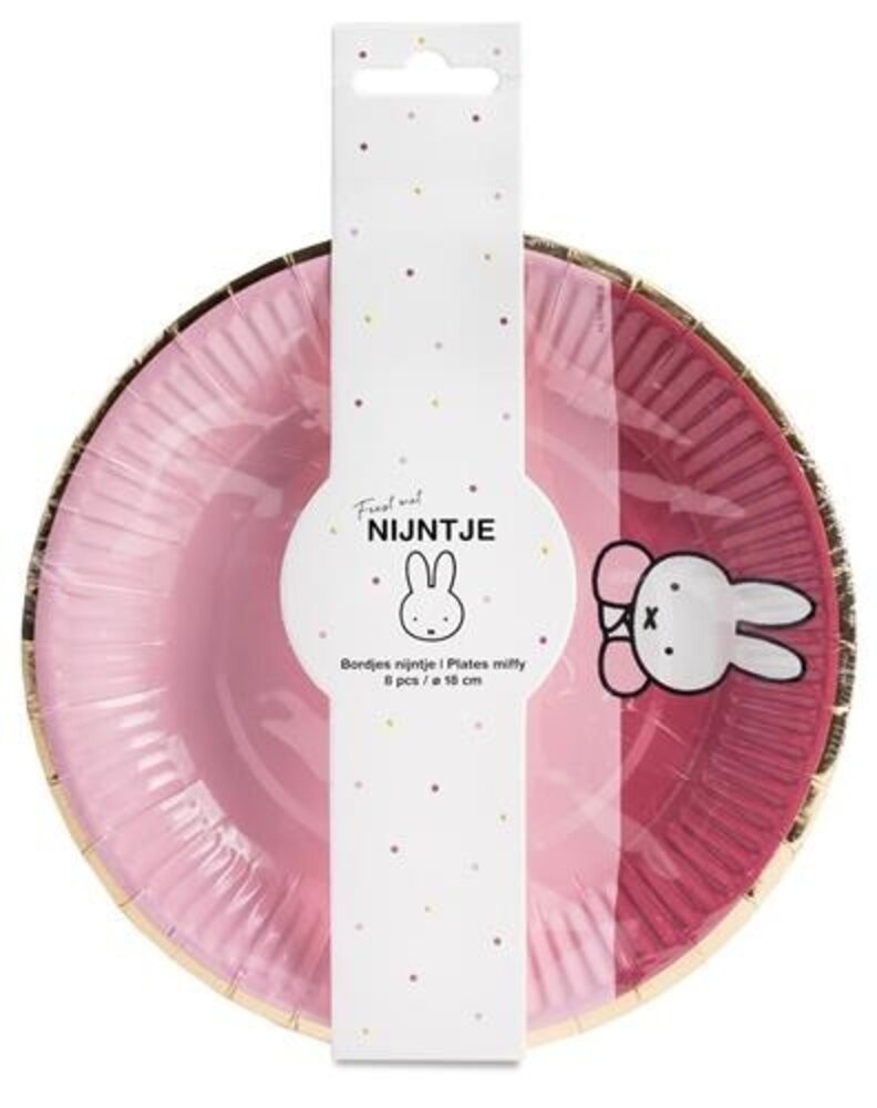 Assiette Miffy Bébé Rose 18 cm | 8 pièces