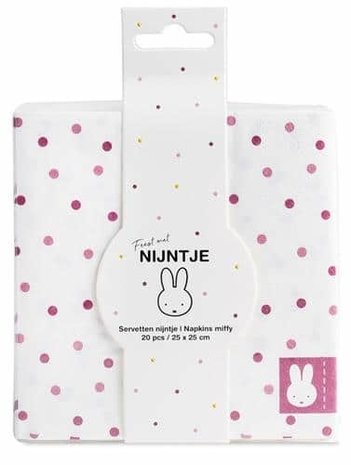 Serviette Nijntje Baby Pink | 20 Teile Serviette Nijntje Baby Pink | 20 Teile