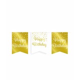 Guirlande joyeux anniversaire blanc / or | 6m Guirlande joyeux anniversaire blanc / or | 6m