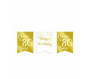 Slinger Cheers to 80 years wit/goud | 6m Slinger Cheers to 80 years wit/goud | 6m