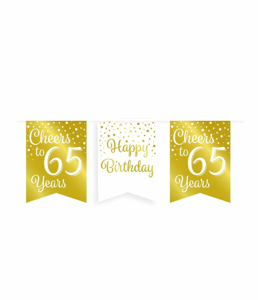 Guirlande acclamations à 65 ans blanc / or | 6m