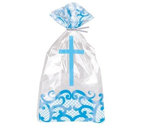 Unique Party Cello gift bags Communie blauw kruis | 20 stuks Unique Party Cello gift bags Communie blauw kruis | 20 stuks