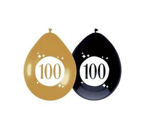 Balloons 100 Years Festive Gold 30cm | 6 pieces