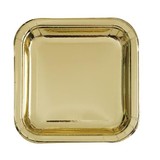 Platten quadratische Goldmetallic 23cm | 8 Stücke