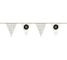 Ligne de drapeau Slinger 18 ans Papier d'or festif | 6 m Ligne de drapeau Slinger 18 ans Papier d'or festif | 6 m
