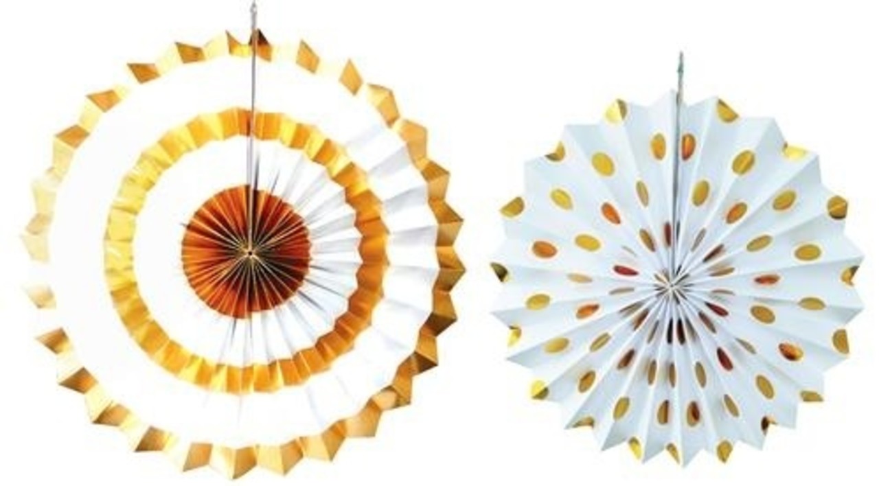 Waaiers Festliche Goldpapier | 2 Stücke Waaiers Festliche Goldpapier | 2 Stücke