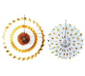 Waaiers Festive Goud Papier | 2 stuks Waaiers Festive Goud Papier | 2 stuks