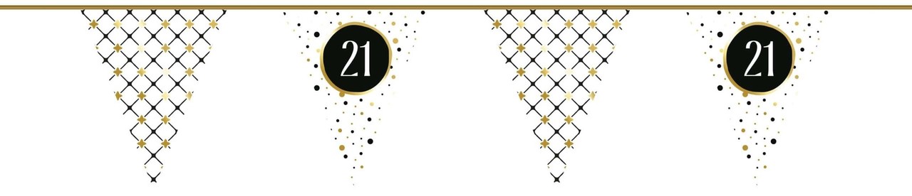 Flag -Linie Singer 21 Jahre Festliches Goldpapier | 6 mtr