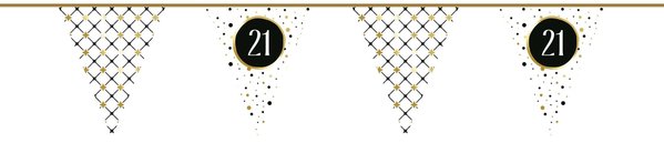 Flag -Linie Singer 21 Jahre Festliches Goldpapier | 6 mtr