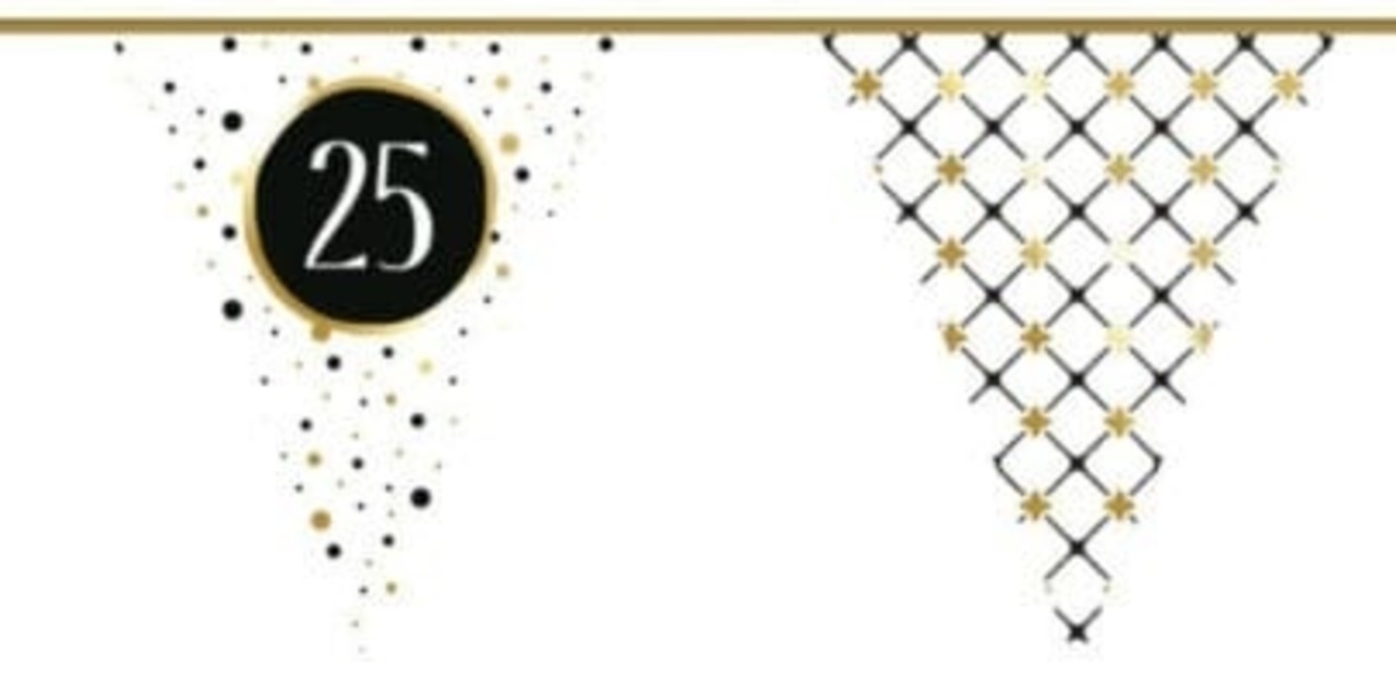 Drapeau Line Slinger 25 ans Papier d'or festif | 6 m Drapeau Line Slinger 25 ans Papier d'or festif | 6 m