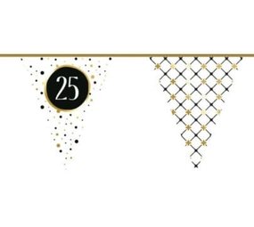 Drapeau Line Slinger 25 ans Papier d'or festif | 6 m Drapeau Line Slinger 25 ans Papier d'or festif | 6 m