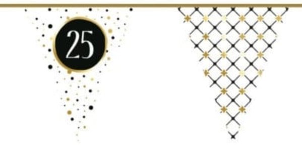 Flag -Linie Singer 25 Jahre Festliches Goldpapier | 6 mtr Flag -Linie Singer 25 Jahre Festliches Goldpapier | 6 mtr