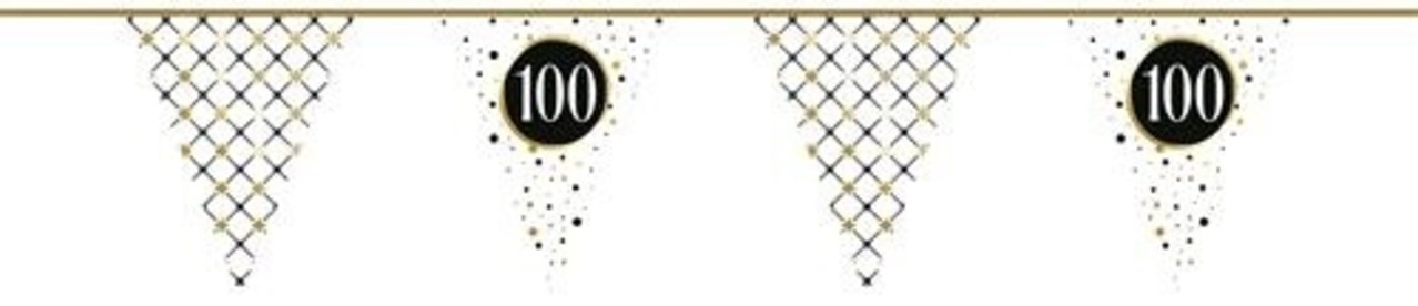 Vlaggenlijn Slinger 100 jaar Festive Goud Papier | 6 mtr Vlaggenlijn Slinger 100 jaar Festive Goud Papier | 6 mtr