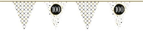 Vlaggenlijn Slinger 100 jaar Festive Goud Papier | 6 mtr Vlaggenlijn Slinger 100 jaar Festive Goud Papier | 6 mtr