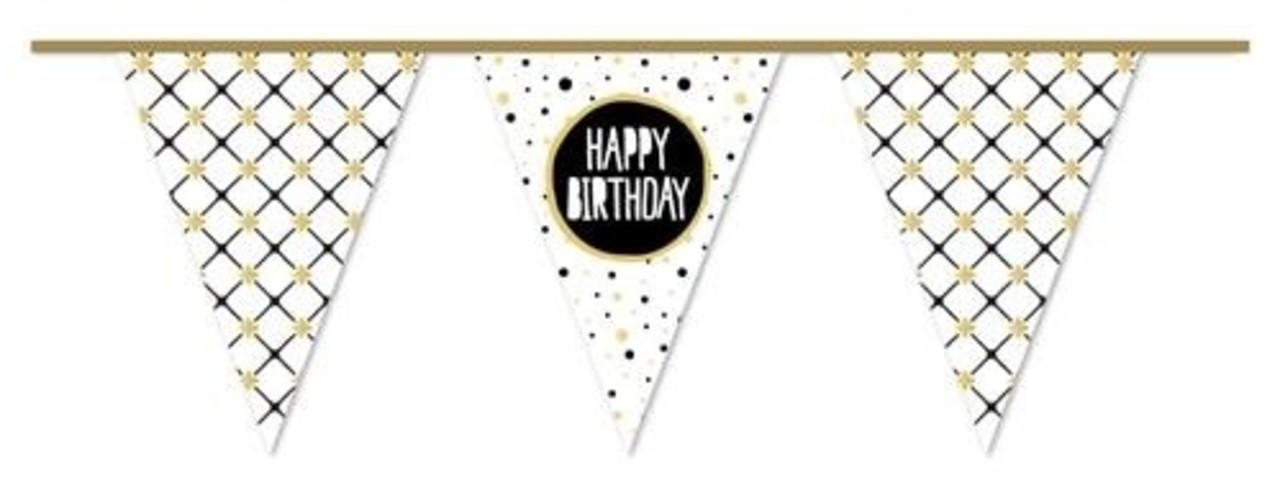 Flag -Linie Slinger Alles Gute zum Geburtstag Festliches Goldpapier | 6 mtr