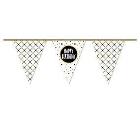 Flag -Linie Slinger Alles Gute zum Geburtstag Festliches Goldpapier | 6 mtr