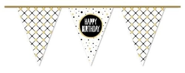 Drapeau Line Pendulum Joyeux anniversaire Festive Papier d'or | 6 m Drapeau Line Pendulum Joyeux anniversaire Festive Papier d'or | 6 m