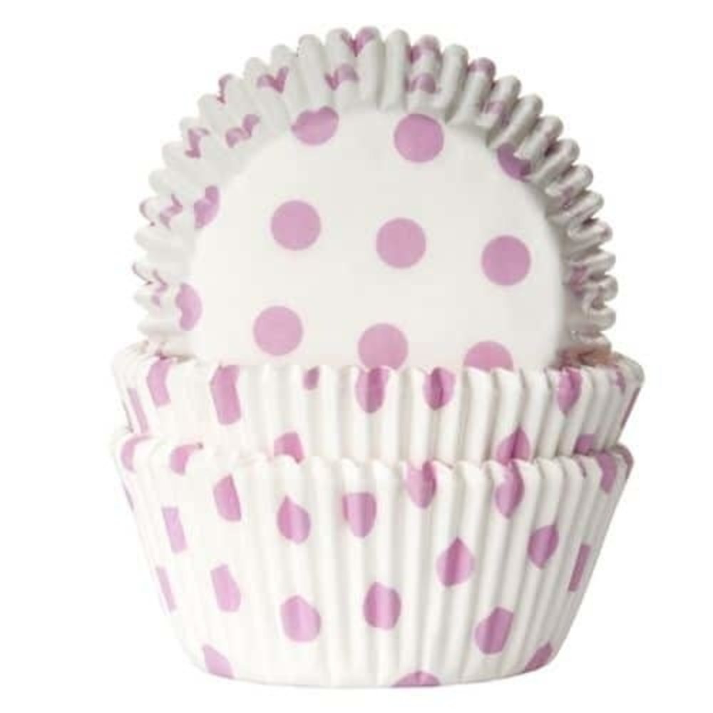 Baking cups white with pink dots 50 pieces Baking cups white with pink dots 50 pieces