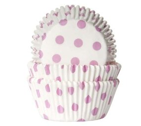 Coupes de cuisson blanc avec des points roses 50 pièces Coupes de cuisson blanc avec des points roses 50 pièces