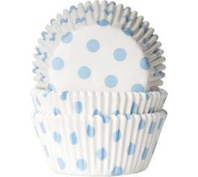 Baking cups wit met blauwe stippen | 50 stuks Baking cups wit met blauwe stippen | 50 stuks