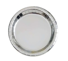 Unique Party Borden Zilver metallic 18cm | 8 stuks