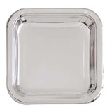 Borden Zilver metallic vierkant 23cm | 8 stuks