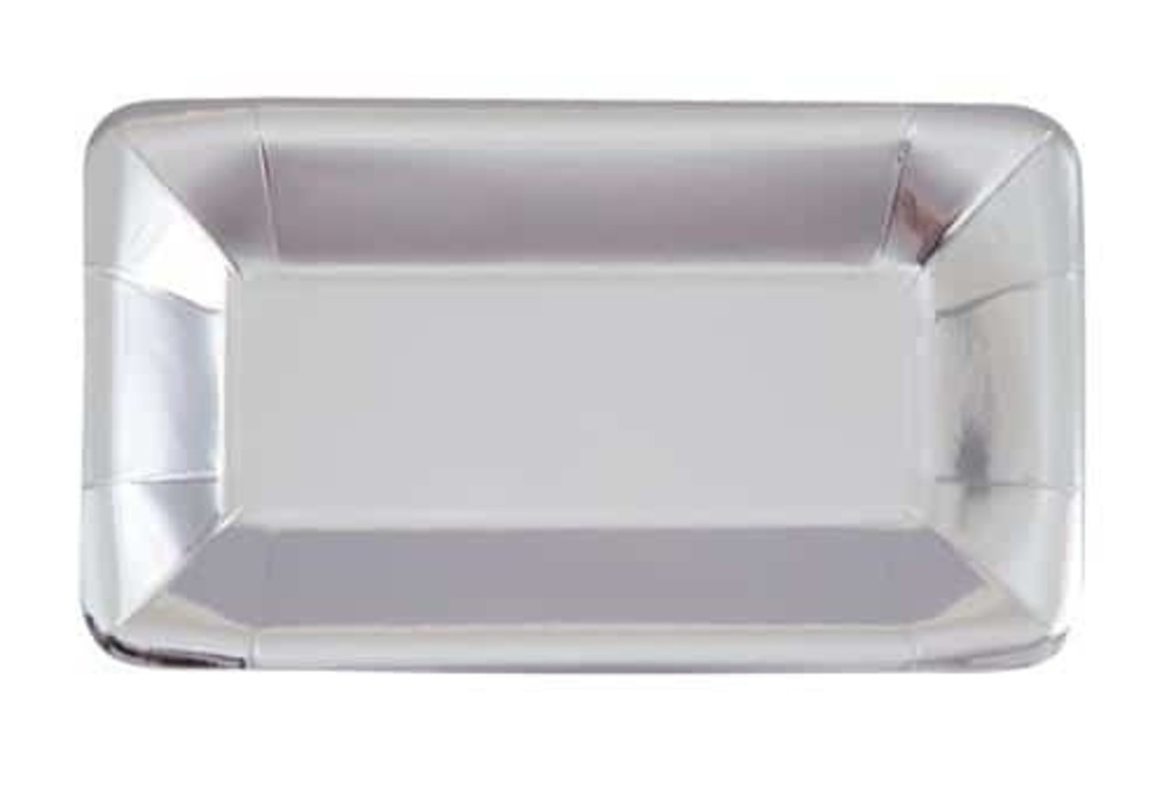 Silber Metallic Rechteck 23 cm | 8 Stücke