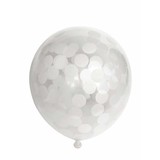 Ballonnen met witte confetti 30cm | 6 stuks Ballonnen met witte confetti 30cm | 6 stuks