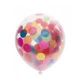 Ballonnen met confetti in multikleuren | 6 stuks Ballonnen met confetti in multikleuren | 6 stuks