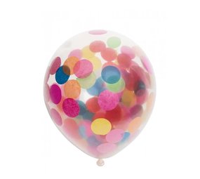 Balloons with confetti in multi -colors 6 pieces Balloons with confetti in multi -colors 6 pieces
