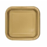 Unique Party Borden Vierkant Goud 18cm | 16 stuks