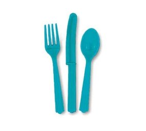 Unique Party Couverts Caribbean Teal | 18 parties