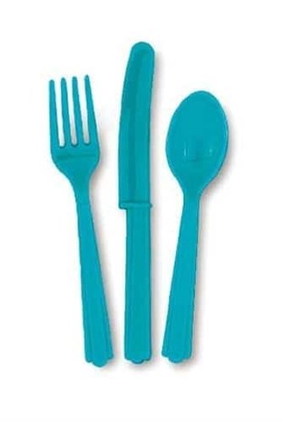 Unique Party Besteck karibischer Teal | 18-teiliger Unique Party Besteck karibischer Teal | 18-teiliger