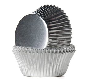 Cupcake vormpjes folie Zilver | 24 stuks