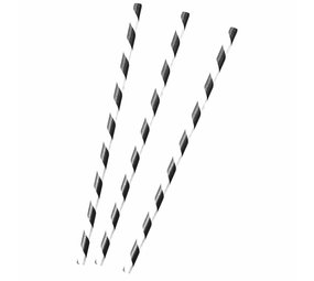 Amscan Paper straws black and white 12 pieces