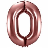Folat Folie Ballon Number 0 Bronze | 86cm Folat Folie Ballon Number 0 Bronze | 86cm