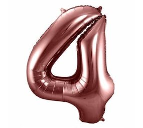 Folat Folie Ballon Nummer 4 Bronze | 86 cm
