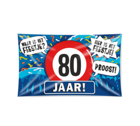 Facade flag 80 years of traffic sign XXL | 150x90cm