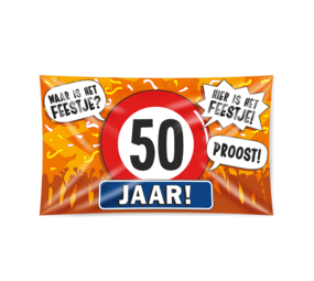 Paper Dreams Facade flag 50 years of traffic sign XXL | 150x90cm