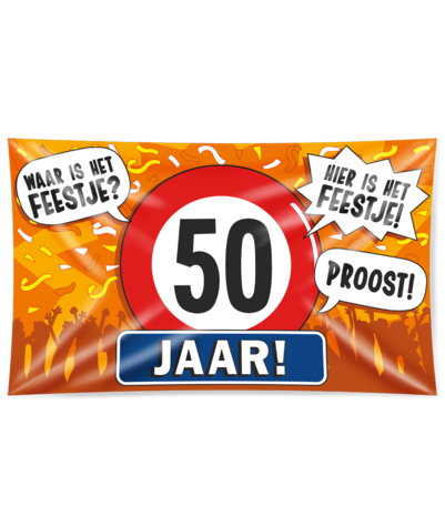 Paper Dreams Facade flag 50 years of traffic sign XXL | 150x90cm