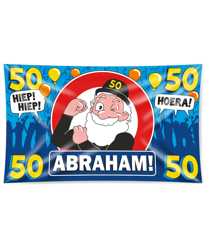 Facade flag 50 years Abraham Traffic sign XXL | 150x90cm