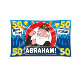 Drapeau de la façade 50 ans Signe de trafic Abraham XXL | 150x90cm