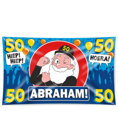 Drapeau de la façade 50 ans Signe de trafic Abraham XXL | 150x90cm