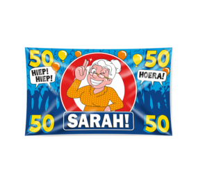 FACADE FLAG 50 Jahre Sarah Verkehrszeichen xxl | 150x90 cm