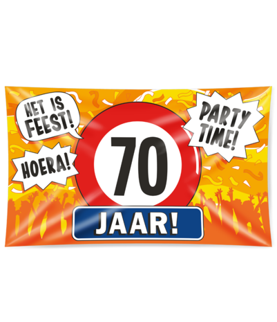 Drapeau de la façade 70 ans de panneau de signalisation XXL | 150x90cm Drapeau de la façade 70 ans de panneau de signalisation XXL | 150x90cm