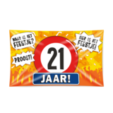 Gevelvlag 21 jaar verkeersbord XXL  | 150x90cm Gevelvlag 21 jaar verkeersbord XXL  | 150x90cm