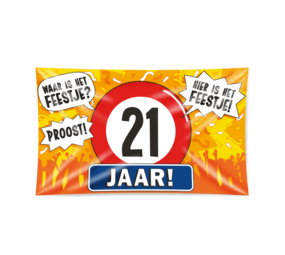 Facade flag 21 years of traffic sign XXL | 150x90cm Facade flag 21 years of traffic sign XXL | 150x90cm