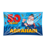 Fassade Flagge 50 Jahre Abraham Cartoon xxl | 150x90 cm