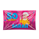 Facade flag 50 years Sarah Cartoon XXL | 150x90cm Facade flag 50 years Sarah Cartoon XXL | 150x90cm