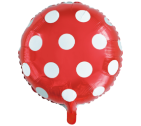 Globos Nordic Helium ballon rood met witte stippen | per stuk Globos Nordic Helium ballon rood met witte stippen | per stuk